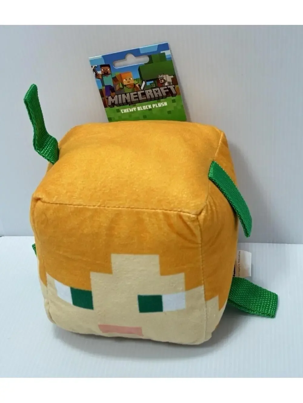 Minecraft Alex Chewy Block Plush Square Stuffed Dog Toy Mojang NWT